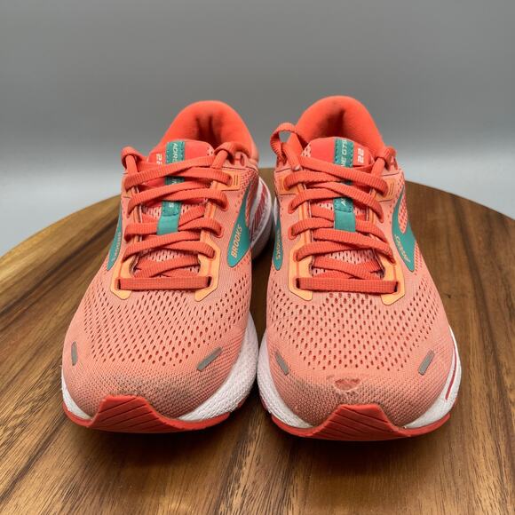 Brooks Adrenaline GTS 22 Shoes Womens 8.5 B Orange Running Walking Gym Sneakers - Picture 2 of 8